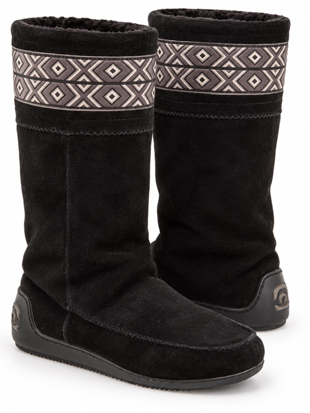 Manitobah Mukluks $255 Black Suede Tall Winter Boots Vibram Sole